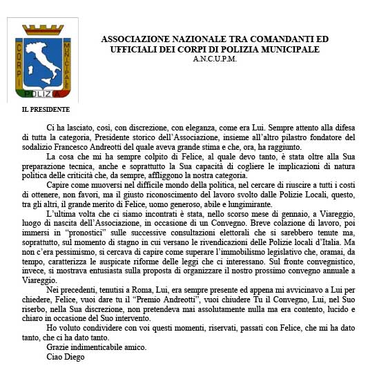 Ancupm Associazione Nazionale Comandanti E Ufficiali Dei Corpi Di Polizia Municipale